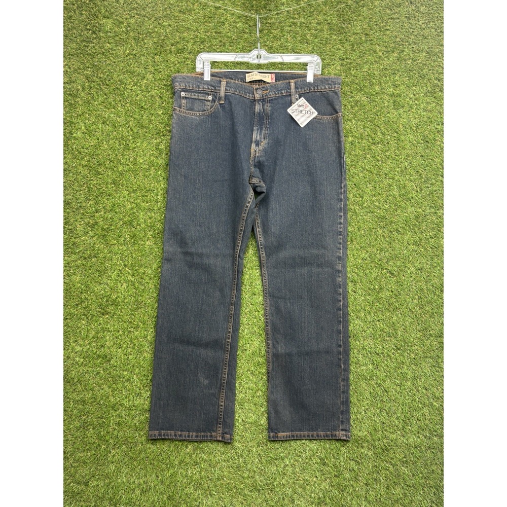 Levis 514 Jeans Mens 36x30 Blue Stretch Denim Regular Fit Dark Wash Straight Leg